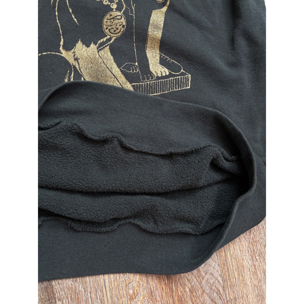 Vintage 1989 80s 90s Screen Stars Egyptian Cats Sweatshirt Gold Graphic Black - Picture 7 of 8